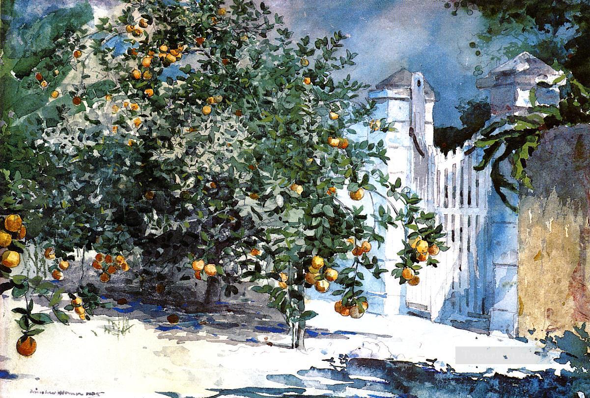 Orange Tree Nassau aka Orange Trees and Gate Realism painter Winslow Homer Oil Paintings